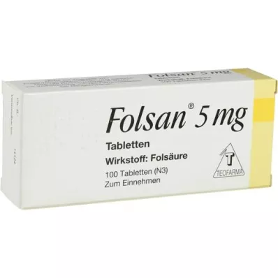FOLSAN 5 mg tabletten, 100 st FOLSAN 5 mg tabletten, 100 st