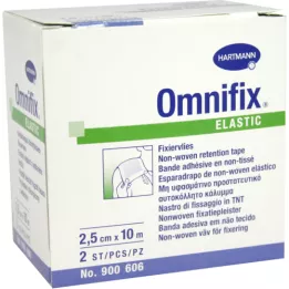 OMNIFIX elastiek 2,5 cmx10 m rol, 2 st