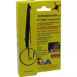 ZECKENPINZETTE Chirurgisch staal met vergrootglas, 1 stuk