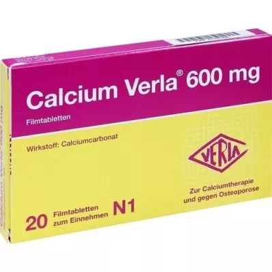 CALCIUM VERLA 600 mg filmomhulde tabletten, 20 stuks