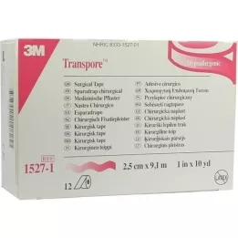 TRANSPORE 2,5 cmx9,1 m pleister, 12 stuks
