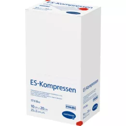 ES-KOMPRESSEN steriel 10x20 cm 8-voudig, 25X2 st