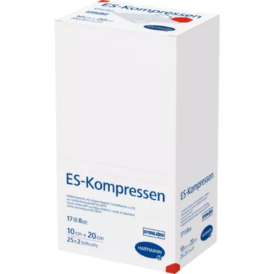 ES-KOMPRESSEN steriel 10x20 cm 8-voudig, 25X2 st