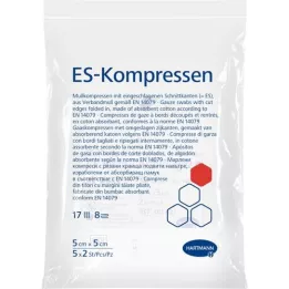 ES-KOMPRESSEN steriel 5x5 cm 8-voudig, 5X2 st