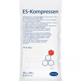 ES-KOMPRESSEN steriel 10x20 cm 8-voudig, 5X2 st
