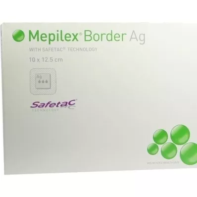 MEPILEX Border Ag-schuimaansluiting 10x12,5 cm steriel, 5 st