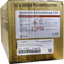 ISOTONISCHE Zoutoplossing 0,9% plastic inf. oplossing, 10X250 ml