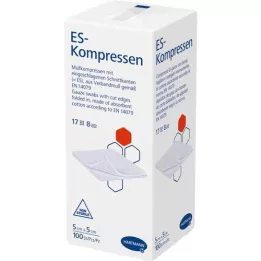 ES-KOMPRESSEN niet-steriel 5x5 cm 8-voudig, 100 st