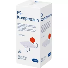 ES-KOMPRESSEN niet-steriel 7,5x7,5 cm 12-voudig, 100 stuks