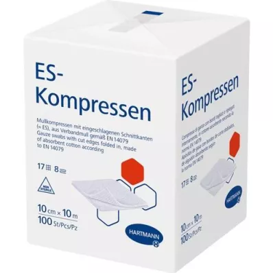 ES-KOMPRESSEN niet-steriel 10x10 cm 8-voudig, 100 st