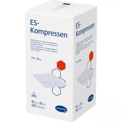 ES-KOMPRESSEN niet-steriel 10x10 cm 16-voudig, 100 st ES-KOMPRESSEN niet-steriel 10x10 cm 16-voudig, 100 st