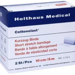 KURZZUGBINDE Katoenelast 10 cmx5 m, 2 stuks