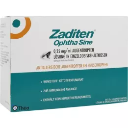 ZADITEN ophtha sine 0,25 mg/ml oogdruppels enkele dosis, 50 stuks
