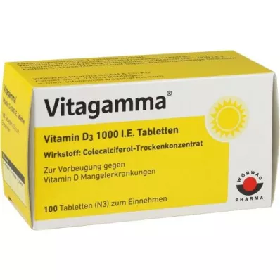 VITAGAMMA Vitamine D3 1.000 IE tabletten, 100 stuks VITAGAMMA Vitamine D3 1.000 IE tabletten, 100 stuks