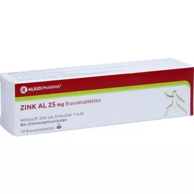 ZINK AL 25 mg bruistabletten, 20 stuks