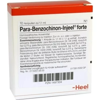 PARA BENZOCHINON Injeel forte ampullen, 10 stuks