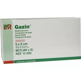 GAZIN Gaascomp. 5x5 cm steriel 12-voudig, 40x2 stuks