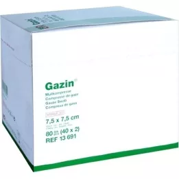 GAZIN Gaascomp. 7,5x7,5 cm steriel 12-voudig, 40x2 stuks