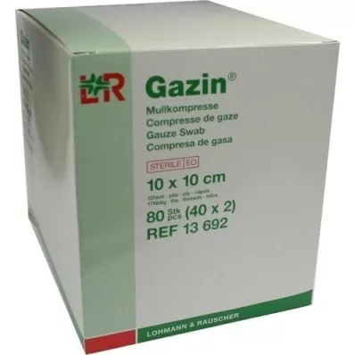 GAZIN Gaas comp. 10x10 cm steriel 12-voudig, 40x2 stuks GAZIN Gaas comp. 10x10 cm steriel 12-voudig, 40x2 stuks