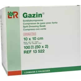 GAZIN Spleetkompressen 10x10 cm steriel 8-voudig, 50x2 stuks