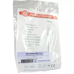 WATTESTÄBCHEN Houten kop 15 cm, 50 st