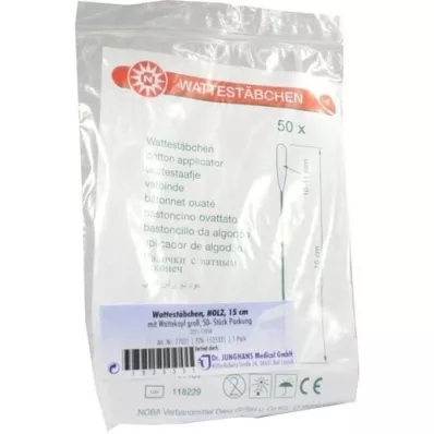 WATTESTÄBCHEN Houten kop 15 cm, 50 st WATTESTÄBCHEN Houten kop 15 cm, 50 st