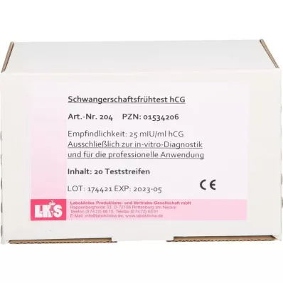 SCHWANGERSCHAFTS-FRÜHTEST hCG-teststrips urine, 20 st