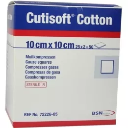CUTISOFT Katoen compr. 10x10 cm steriel, 25X2 st