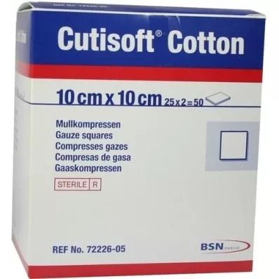 CUTISOFT Katoen compr. 10x10 cm steriel, 25X2 st