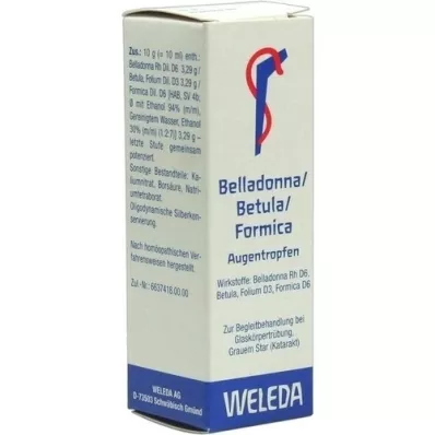 BELLADONNA/BETULA/FORMICA Oogdruppels, 10 ml BELLADONNA/BETULA/FORMICA Oogdruppels, 10 ml