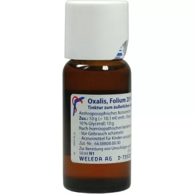 OXALIS FOLIUM 20% externe tinctuur, 50 ml OXALIS FOLIUM 20% externe tinctuur, 50 ml