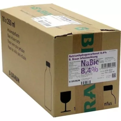 NATRIUMHYDROGENCARBONAT B.Braun 8,4% glas, 10X250 ml NATRIUMHYDROGENCARBONAT B.Braun 8,4% glas, 10X250 ml