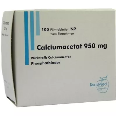 CALCIUMACETAT 950 mg filmomhulde tabletten, 100 stuks CALCIUMACETAT 950 mg filmomhulde tabletten, 100 stuks