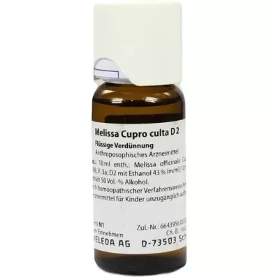MELISSA CUPRO culta D 2 Verdunning, 50 ml MELISSA CUPRO culta D 2 Verdunning, 50 ml