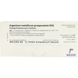ARGENTUM METALLICUM praeparatum D 30 ampullen, 8 st