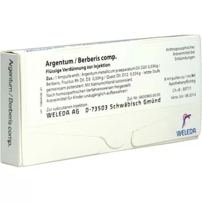 ARGENTUM/BERBERIS comp. ampullen, 8 st ARGENTUM/BERBERIS comp. ampullen, 8 st