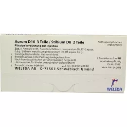 AURUM D 10/Stibium D 8 ampullen, 8X1 ml