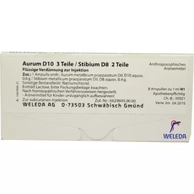 AURUM D 10/Stibium D 8 ampullen, 8X1 ml AURUM D 10/Stibium D 8 ampullen, 8X1 ml