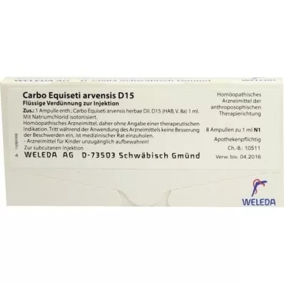 CARBO EQUISETI arvensis D 15 ampullen, 8X1 ml CARBO EQUISETI arvensis D 15 ampullen, 8X1 ml