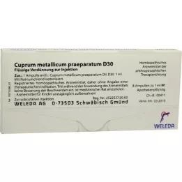 CUPRUM METALLICUM praep.D 30 ampullen, 8X1 ml