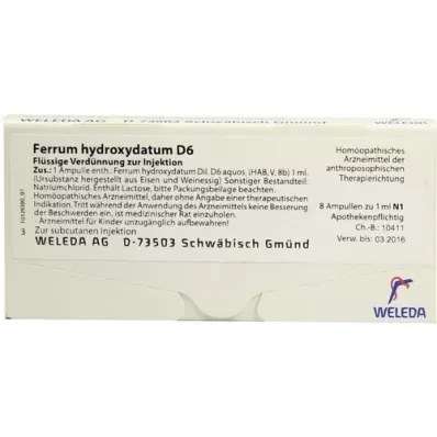 FERRUM HYDROXYDATUM D 6 ampullen, 8X1 ml