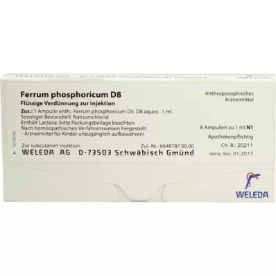 FERRUM PHOSPHORICUM D 8 ampullen, 8X1 ml