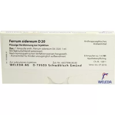 FERRUM SIDEREUM D 20 ampullen, 8X1 ml