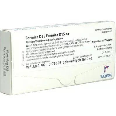 FORMICA D 3/Formica D 15 aa ampullen, 8X1 ml FORMICA D 3/Formica D 15 aa ampullen, 8X1 ml