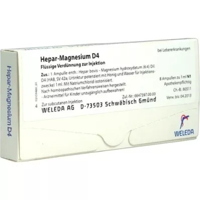 HEPAR MAGNESIUM D 4 ampullen, 8 stuks HEPAR MAGNESIUM D 4 ampullen, 8 stuks