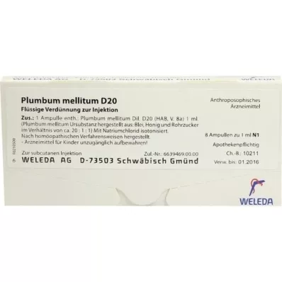 PLUMBUM MELLITUM D 20 ampullen, 8X1 ml