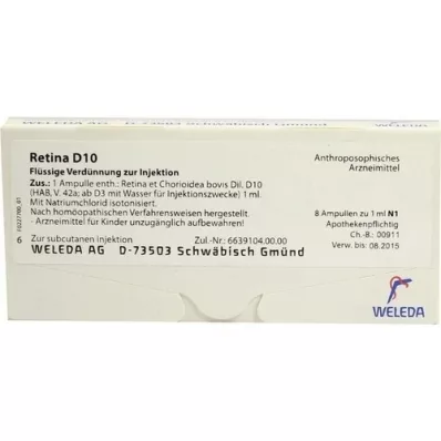 RETINA ET Chorioidea D 10 ampullen, 8X1 ml RETINA ET Chorioidea D 10 ampullen, 8X1 ml