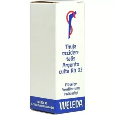 THUJA OCCIDENTALIS ARGENTO culta Rh D 3 Verdunning, 20 ml THUJA OCCIDENTALIS ARGENTO culta Rh D 3 Verdunning, 20 ml