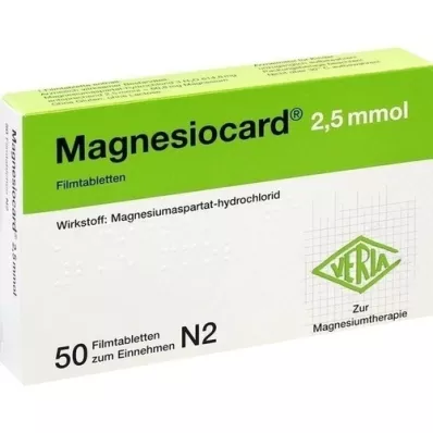 MAGNESIOCARD 2,5 mmol filmomhulde tabletten, 50 stuks MAGNESIOCARD 2,5 mmol filmomhulde tabletten, 50 stuks