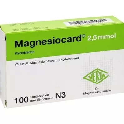 MAGNESIOCARD 2,5 mmol filmomhulde tabletten, 100 stuks MAGNESIOCARD 2,5 mmol filmomhulde tabletten, 100 stuks